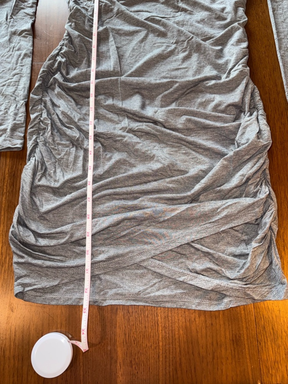 Hem & Thread Light Gray Long-Sleeve Ruched Bodycon Dress - Picture 5 of 10